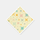 Muster aus farbenfrohen Retro-Sternen Serviette (Ecke)