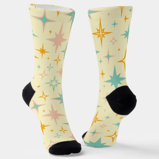 Muster aus farbenfrohen Retro-Sternen Socken (Gewinkelt)