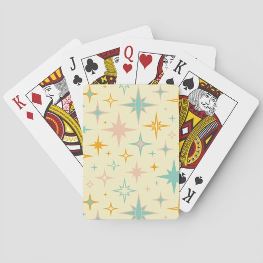 Muster aus farbenfrohen Retro-Sternen Spielkarten (Rückseite)