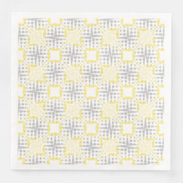 Muster aus gelben, grauen und weißen seismischen W Serviette