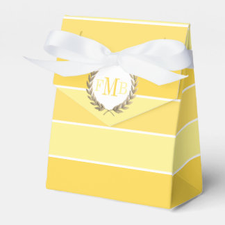 Muster aus gelben Streifen und Initialen Hochzeit Geschenkschachtel