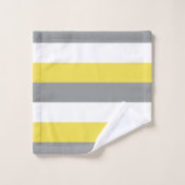 Muster aus gelben und weißen Streifen Badhandtuch Set (Waschlappen)