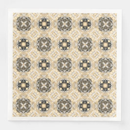 Muster aus Gold, Beige, Taupe und schwarzen Edelst Serviette