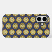 Muster aus Gold und Blüten und Teardrop Case-Mate iPhone Hülle (Rückseite (Horizontal))