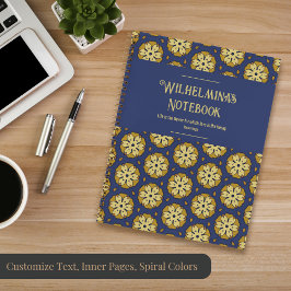 Muster aus Gold und Blüten und Teardrop Notizblock