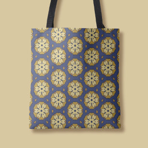 Muster aus Gold und Blüten und Teardrop Tasche