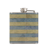 Muster aus Gold und Grau Flachmann (Rückseite)