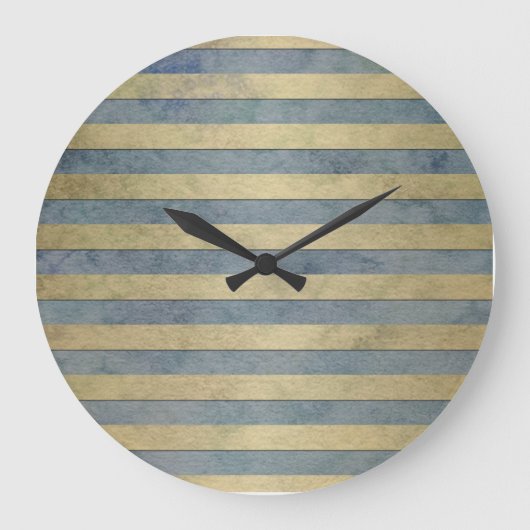 Muster aus Gold und Grau Große Wanduhr (Vorderseite)