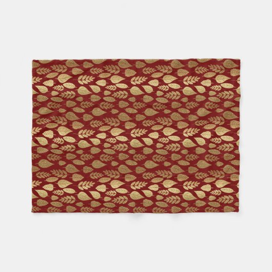 Muster aus Gold und Rotem Lef Fleecedecke (Vorderseite (Horizontal))