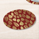 Muster aus Gold und Rotem Lef Runder Pappuntersetzer (Angewinkelt)