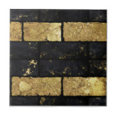 Muster aus Gold und Schwarz Fliese (Vorderseite)