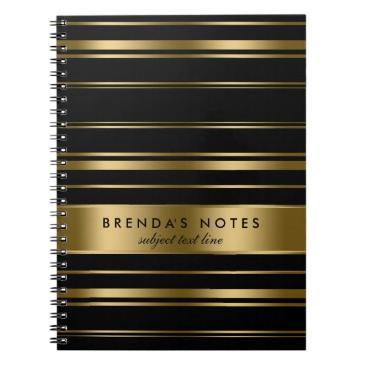 Muster aus Gold und Schwarz Notizblock (Vorderseite)
