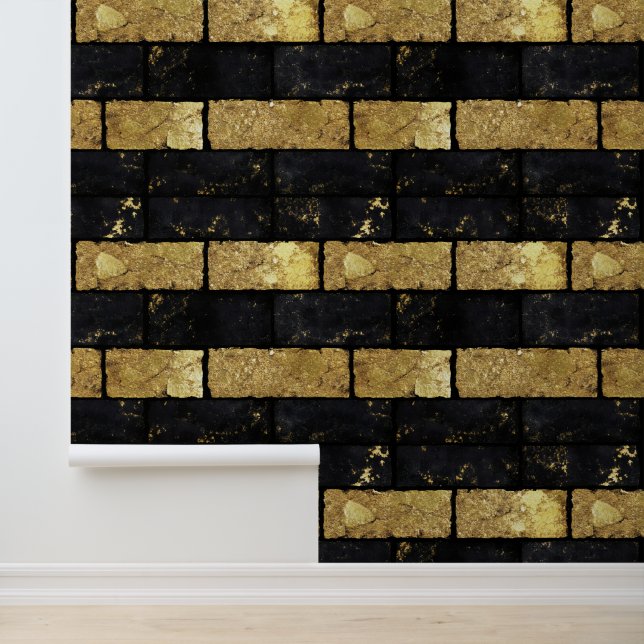 Muster aus Gold und Schwarz Tapete (Anwendung)