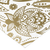 Muster aus Gold und Weiß Kurzer Tischläufer (Ecke)