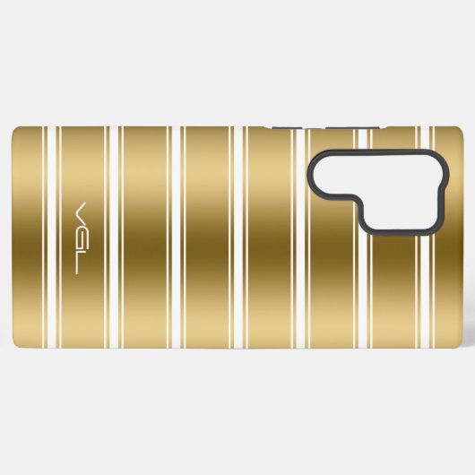 Muster aus Gold und Weiß Samsung Galaxy Hülle (Rückseite (Horizontal))