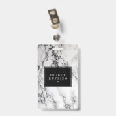 Muster aus grauem und schwarzem Marmor Ausweis (Rückseite mit Clip)