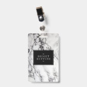 Muster aus grauem und schwarzem Marmor Ausweis (Vorderseite mit Clip)