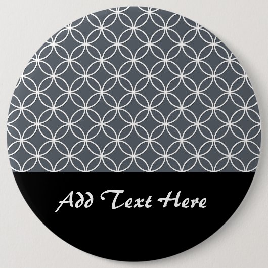 Muster aus grauem und weißem Stahl Button (Vorderseite)