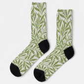 Muster aus grünen, blättrigen Zweigen  Socken (Linkes Detail)