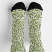 Muster aus grünen, blättrigen Zweigen  Socken (Oben)