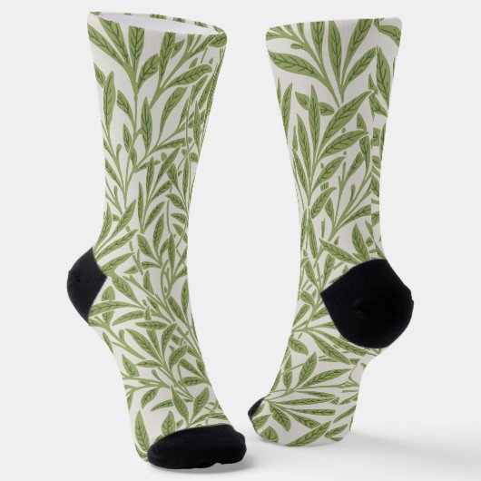 Muster aus grünen, blättrigen Zweigen  Socken (Gewinkelt)