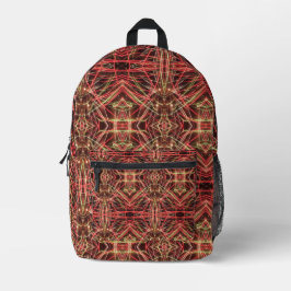 Muster aus hellen Farben und schwarzem Hintergrund Bedruckter Rucksack