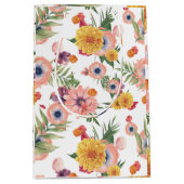 Muster aus hellrosa und gelben Blumen Mittlere Geschenktüte (Vorderseite)