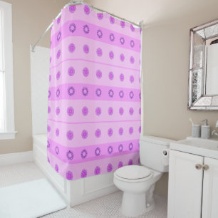 Muster aus kleinen rosa und violetten Blumen Duschvorhang