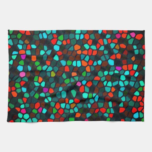 Muster aus mehrfarbigem Hartglas Geschirrtuch (Horizontal)