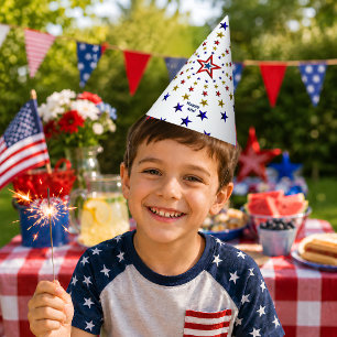 Muster aus patriotischen Sternen Partyhut