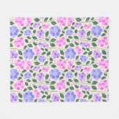 Muster aus rosa, lila und blauen Blumen Fleecedecke (Vorderseite (Horizontal))