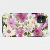 Muster aus rosa und gelben Blumen Case-Mate iPhone Hülle (Rückseite (Horizontal))