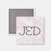 Muster aus rosa und weißem Marmor Magnet (Vorderseite/Rückseite)