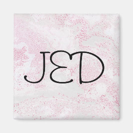 Muster aus rosa und weißem Marmor Magnet