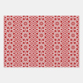 Muster aus rotem und weißem Tile Geschenkpapier Set (Vorderseite 3)