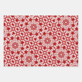 Muster aus rotem und weißem Tile Geschenkpapier Set (Vorderseite)