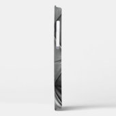 Muster aus schwarzem echtem Leder mit Case-Mate iPhone Hülle (Rückseite / Links)