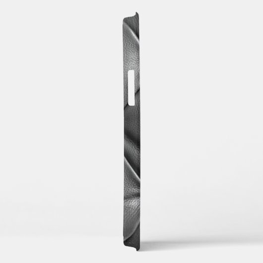 Muster aus schwarzem echtem Leder mit Case-Mate iPhone Hülle (Rückseite / Rechts)