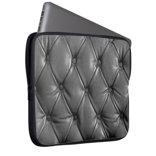 Muster aus schwarzem echtem Leder mit Laptopschutzhülle (Vorne Rechts)