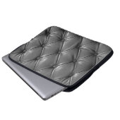 Muster aus schwarzem echtem Leder mit Laptopschutzhülle (Vorne Knopf)