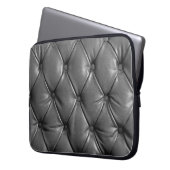 Muster aus schwarzem echtem Leder mit Laptopschutzhülle (Vorderseite Links)