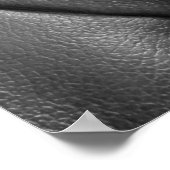 Muster aus schwarzem echtem Leder mit Poster (Ecke)