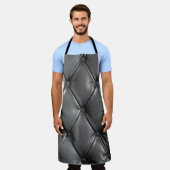 Muster aus schwarzem echtem Leder mit Schürze (Getragen)