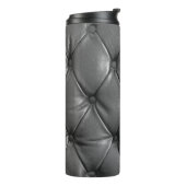 Muster aus schwarzem echtem Leder mit Thermosbecher (Nach links gedreht)