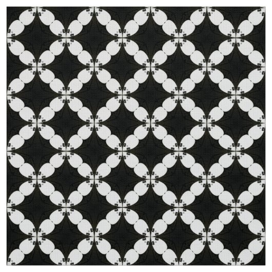 Muster aus schwarzem und weißem Tile Stoff (Muster)
