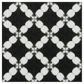 Muster aus schwarzem und weißem Tile Stoff (Nahaufnahme)