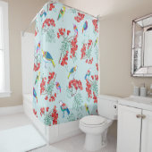 Muster aus Vögeln und Beeren Duschvorhang (Beispiel)