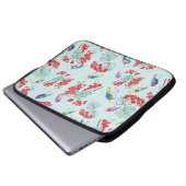 Muster aus Vögeln und Beeren Laptopschutzhülle (Vorne Knopf)