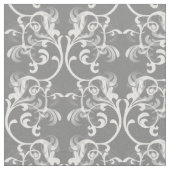 Muster aus weißem grauem, parisianischem Damask Stoff (Nahaufnahme)