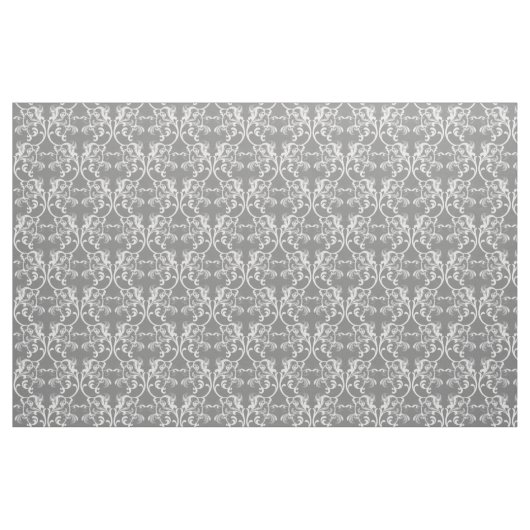 Muster aus weißem grauem, parisianischem Damask Stoff (Fat Quarter (45,7 x 55,9 cm))